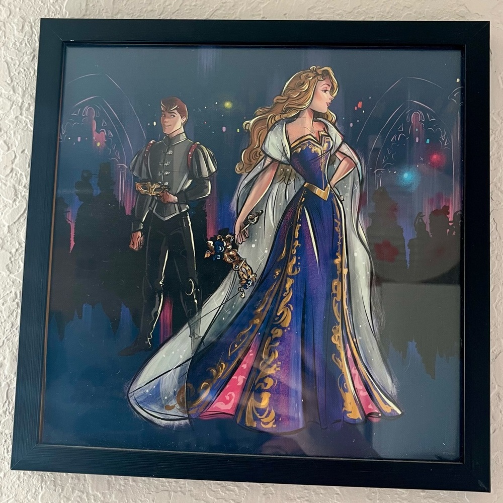 Princess Aurora Disney Designer Midnight Masquerade Framed Lithograph Art Print - Picture 2 of 6